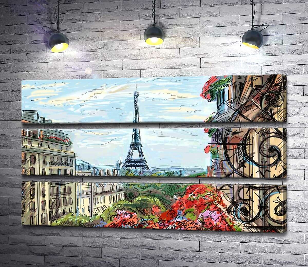 Модульная картина ArtPoster Эйфелева башня (Eiffel tower) виднеется с летнего балкона старого дома 106x60 см Модуль №13
Модульная картина ArtPoster Эйфелева башня (Eiffel tower) виднеется с летнего балкона старого дома 106x60 см Модуль №13