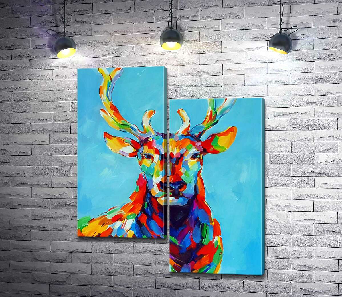 Модульная картина ArtPoster Цветной силуэт оленя в радужных пятнах 50x61 см Модуль №5
Модульная картина ArtPoster Цветной силуэт оленя в радужных пятнах 50x61 см Модуль №5