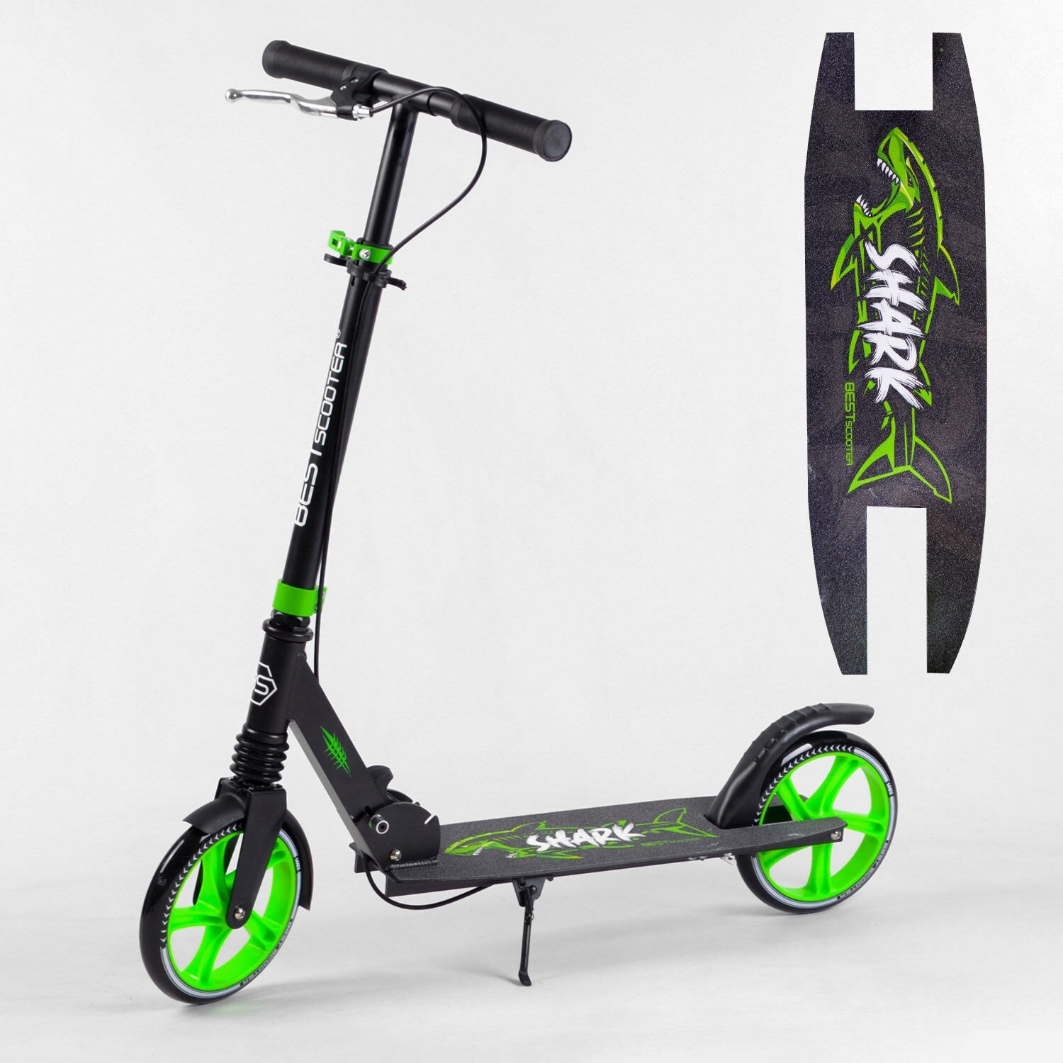 Двухколесный самокат Best Scooter "SHARK" с ручным тормозом, колеса PU - 20 см, 1 амортизатор, складной (18104)
Двухколесный самокат Best Scooter "SHARK" с ручным тормозом, колеса PU - 20 см, 1 амортизатор, складной (18104)