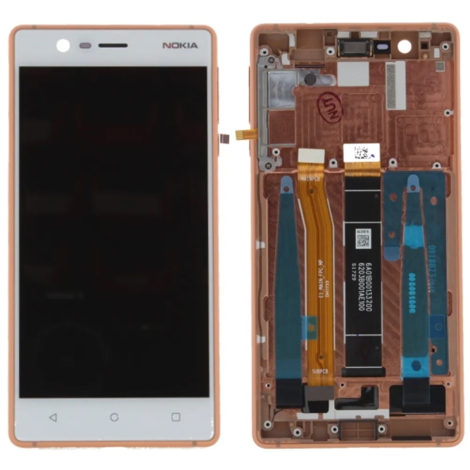 Дисплей Nokia 3 (TA-1032 / TA-1020 / TA-1028 / TA-1038) complete with frame Copper White
Дисплей Nokia 3 (TA-1032 / TA-1020 / TA-1028 / TA-1038) complete with frame Copper White