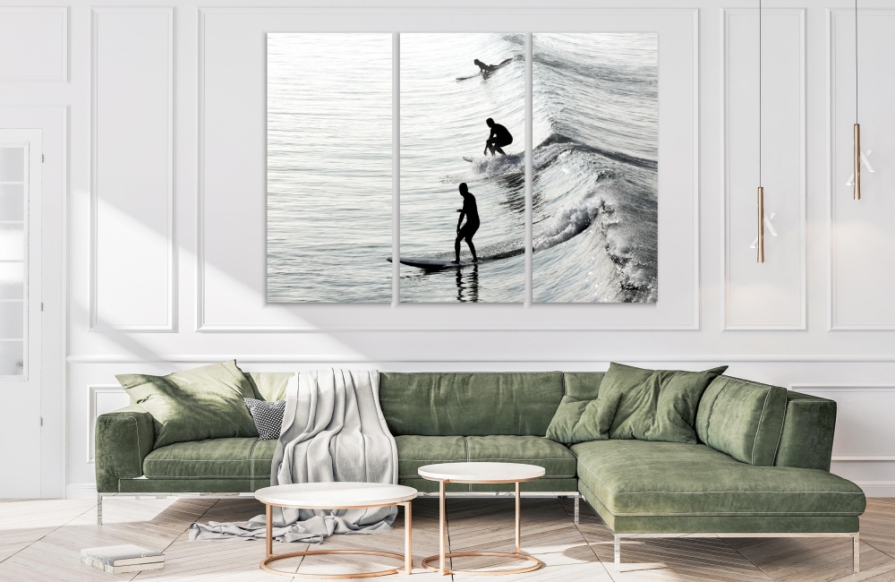 Картина на холсте Модульные Модульная картина Three Silhouettes Of Surfers 3 картины 70х140 см.
Картина на холсте Модульные Модульная картина Three Silhouettes Of Surfers 3 картины 70х140 см.