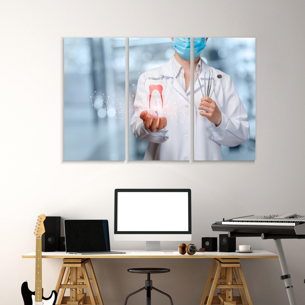 Картина на холсте Модульные Модульная картина Dentist Holding Of Digital Tooth Model With Roots 3 картины 45х90 см.
Картина на холсте Модульные Модульная картина Dentist Holding Of Digital Tooth Model With Roots 3 картины 45х90 см.