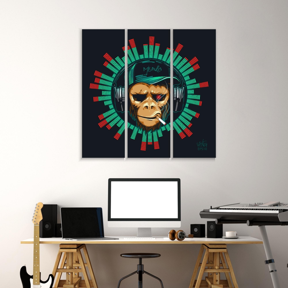 Картина на холсте Модульные Модульная картина Monkeys With Headphones 3 картины 70х140 см.
Картина на холсте Модульные Модульная картина Monkeys With Headphones 3 картины 70х140 см.