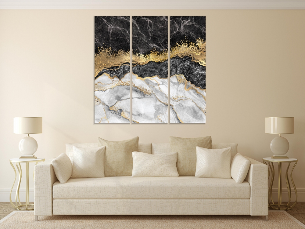 Картина на холсте Модульные Модульная картина Texture Of Marble And Gold Foil 3 картины 30х60 см.
Картина на холсте Модульные Модульная картина Texture Of Marble And Gold Foil 3 картины 30х60 см.