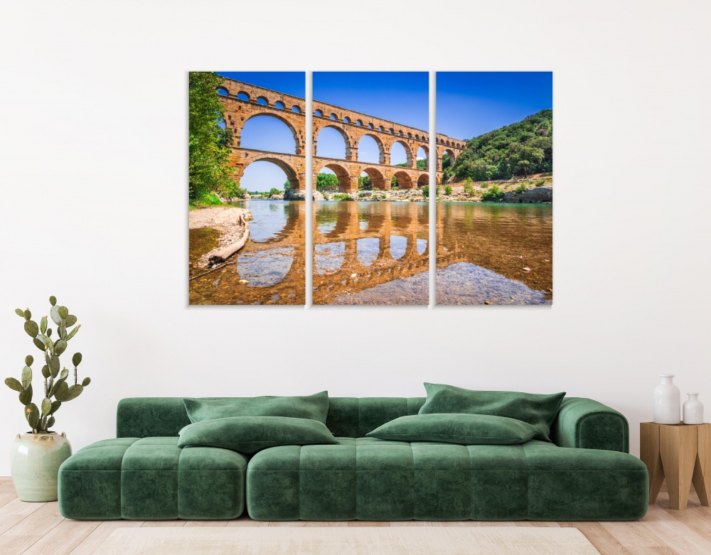 Картина на холсте Модульные Модульная картина Pont Du Gard Threetiered 3 картины 25х50 см.
Картина на холсте Модульные Модульная картина Pont Du Gard Threetiered 3 картины 25х50 см.