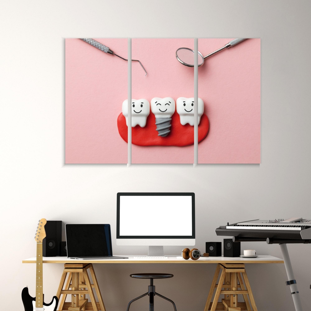 Картина на холсте Модульные Модульная картина Healthy White Teeth And Implants 3 картины 25х50 см.
Картина на холсте Модульные Модульная картина Healthy White Teeth And Implants 3 картины 25х50 см.