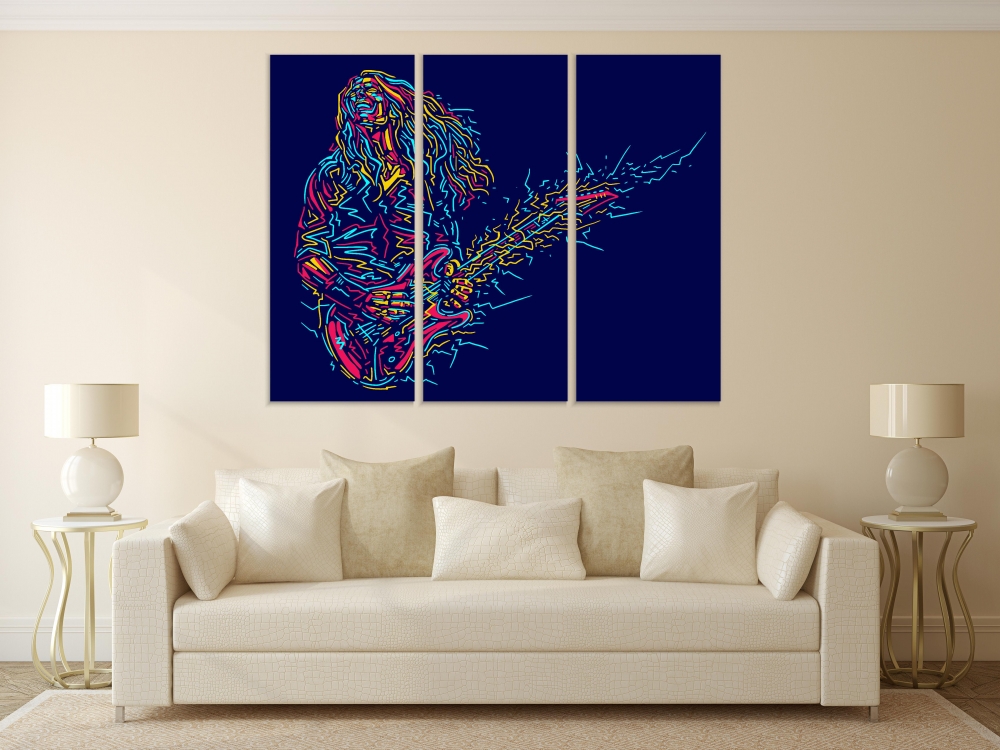 Картина на холсте Модульные Модульная картина Rock Guitarist Abstraction 3 картины 40х80 см.
Картина на холсте Модульные Модульная картина Rock Guitarist Abstraction 3 картины 40х80 см.