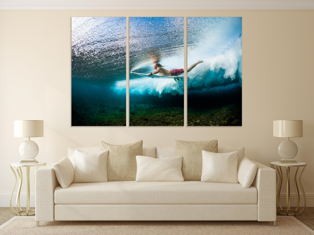 Картина на холсте Модульные Модульная картина Young Surfer Dives Under The Ocean 3 картины 45х90 см.
Картина на холсте Модульные Модульная картина Young Surfer Dives Under The Ocean 3 картины 45х90 см.