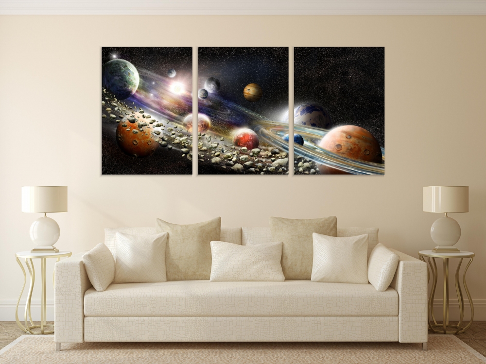 Картина на холсте Модульные Модульная картина Alien Solar System With Asteroid Ring 3 картины 40х80 см.
Картина на холсте Модульные Модульная картина Alien Solar System With Asteroid Ring 3 картины 40х80 см.