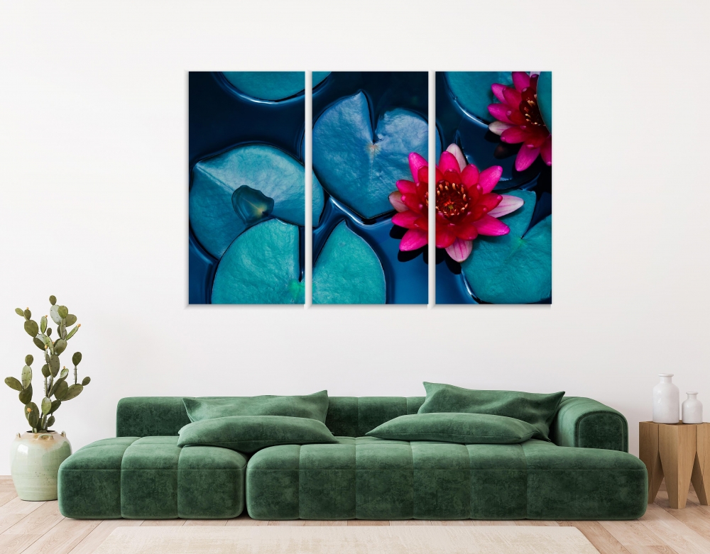 Картина на холсте Модульные Модульная картина красный лотос-водяная лилия цветет на поверхности воды, символ Буддизма 3 картины 60х120 см.
Картина на холсте Модульные Модульная картина красный лотос-водяная лилия цветет на поверхности воды, символ Буддизма 3 картины 60х120 см.