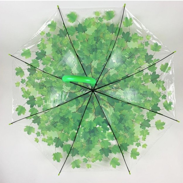 Прозрачный зонт-трость c куполом грибком и кленовыми листьями Mario umbrellas, зеленый
Прозрачный зонт-трость c куполом грибком и кленовыми листьями Mario umbrellas, зеленый