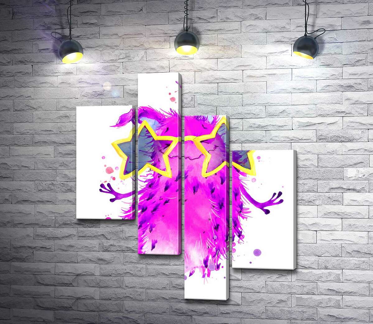 Модульная картина ArtPoster Веселый розовый монстр танцует в очках 100x119 см Модуль №20
Модульная картина ArtPoster Веселый розовый монстр танцует в очках 100x119 см Модуль №20