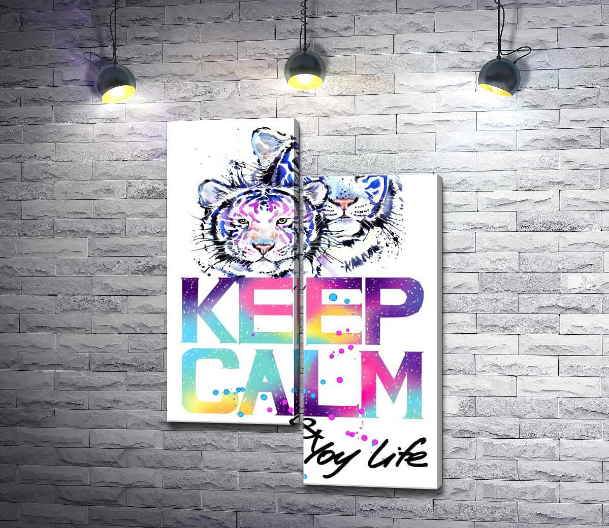 Модульная картина ArtPoster Белые тигры под надписью "keep calm and colour your life" 100x147 см Модуль №5
Модульная картина ArtPoster Белые тигры под надписью "keep calm and colour your life" 100x147 см Модуль №5