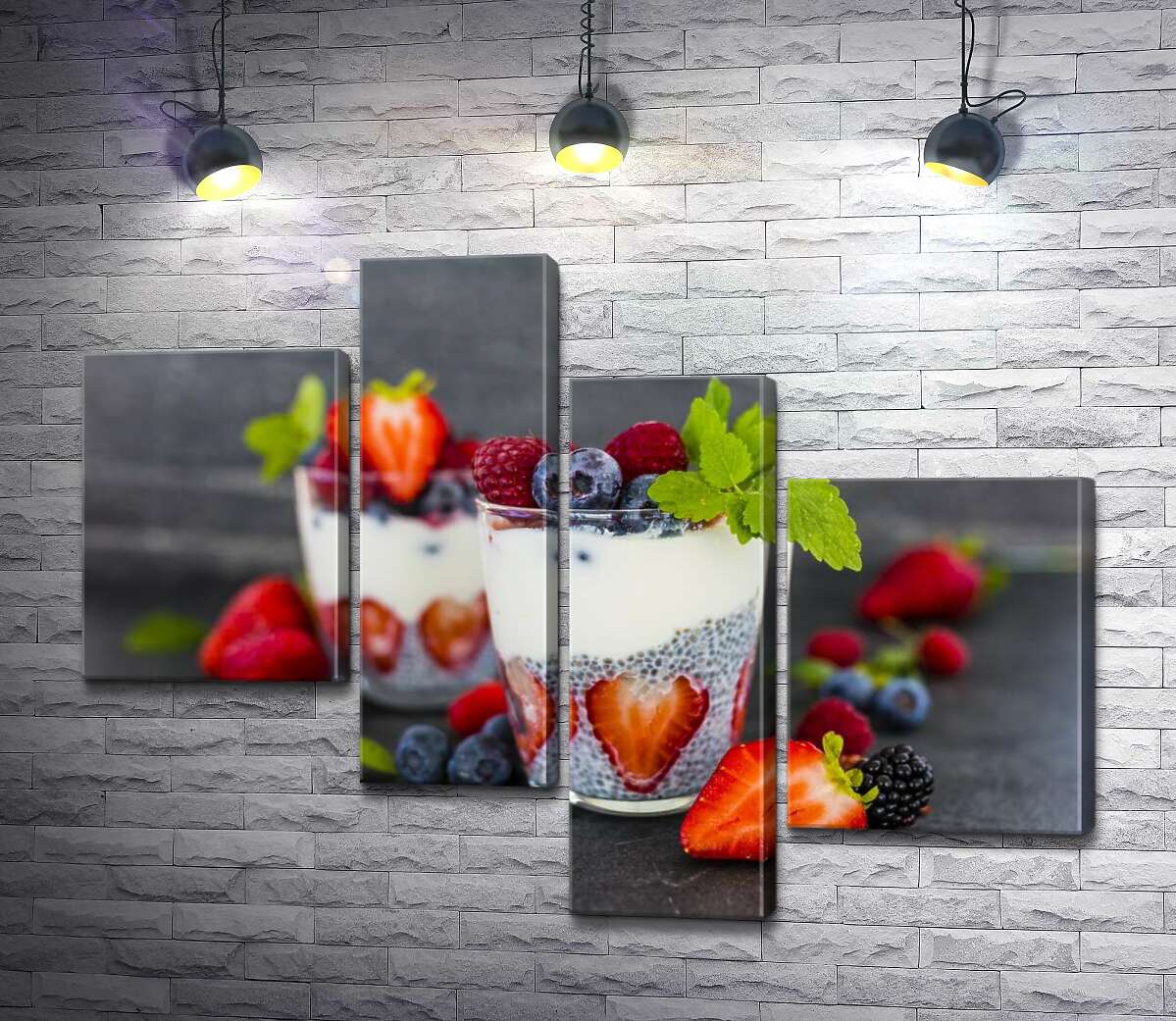Модульная картина ArtPoster Вкусный чиа-пудинг с ягодами в прозрачных стаканах 100x77 см Модуль №20
Модульная картина ArtPoster Вкусный чиа-пудинг с ягодами в прозрачных стаканах 100x77 см Модуль №20