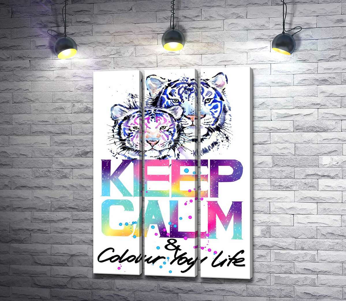 Модульная картина ArtPoster Белые тигры под надписью "keep calm and colour your life" 60x88 см Модуль №11
Модульная картина ArtPoster Белые тигры под надписью "keep calm and colour your life" 60x88 см Модуль №11
