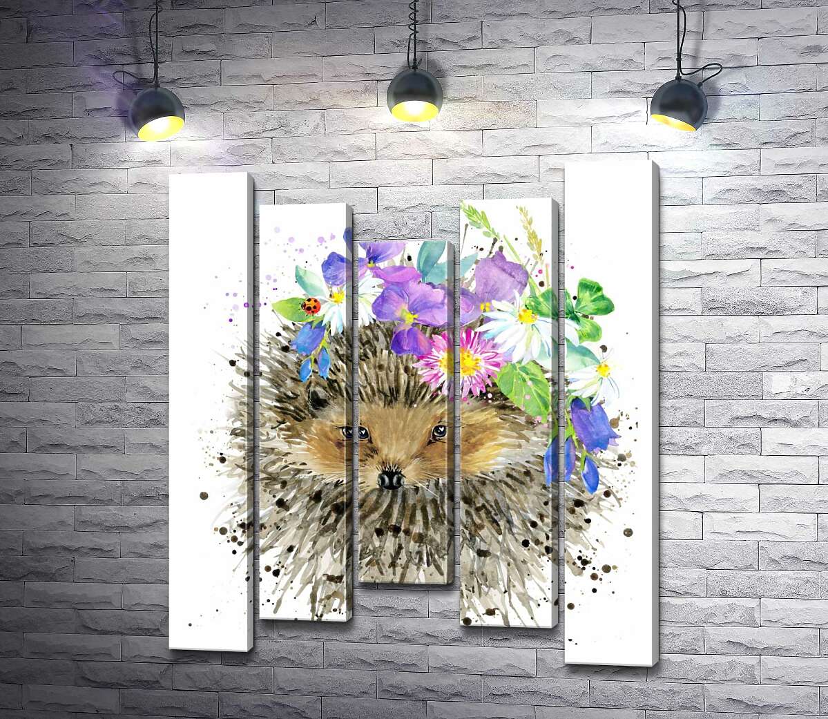 Модульная картина ArtPoster Букет лесных цветов примостился на голове ежа 100x120 см Модуль №28
Модульная картина ArtPoster Букет лесных цветов примостился на голове ежа 100x120 см Модуль №28