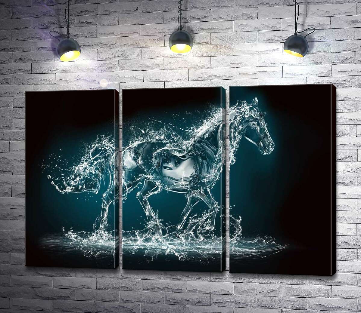 Модульная картина ArtPoster Блеск капель в голубом силуэте лошади из воды 60x40 см Модуль №11
Модульная картина ArtPoster Блеск капель в голубом силуэте лошади из воды 60x40 см Модуль №11