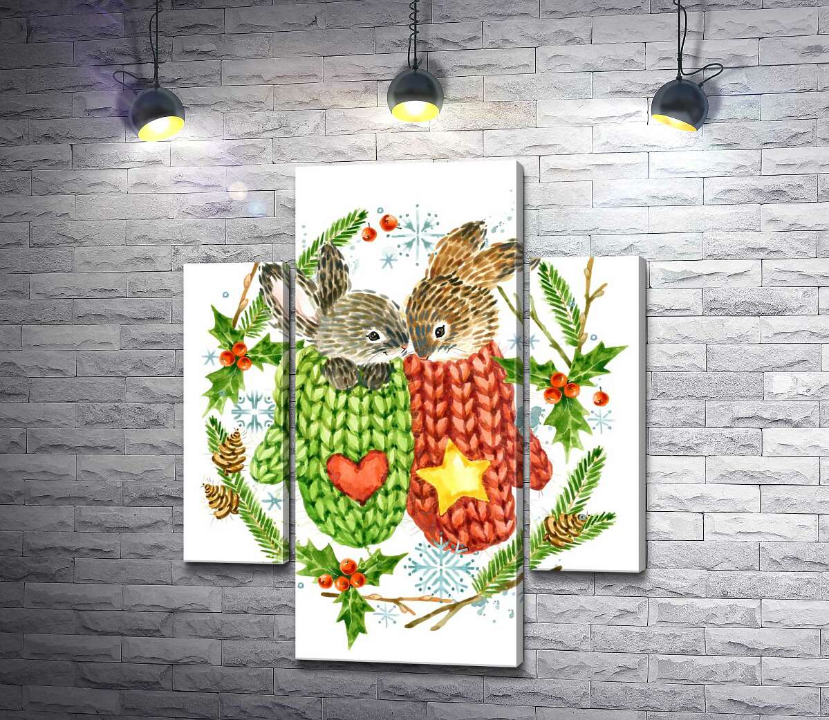 Модульная картина ArtPoster Венок из елки и остролиста окружил зайцев в вязаных свитерах 80x99 см Модуль №7
Модульная картина ArtPoster Венок из елки и остролиста окружил зайцев в вязаных свитерах 80x99 см Модуль №7