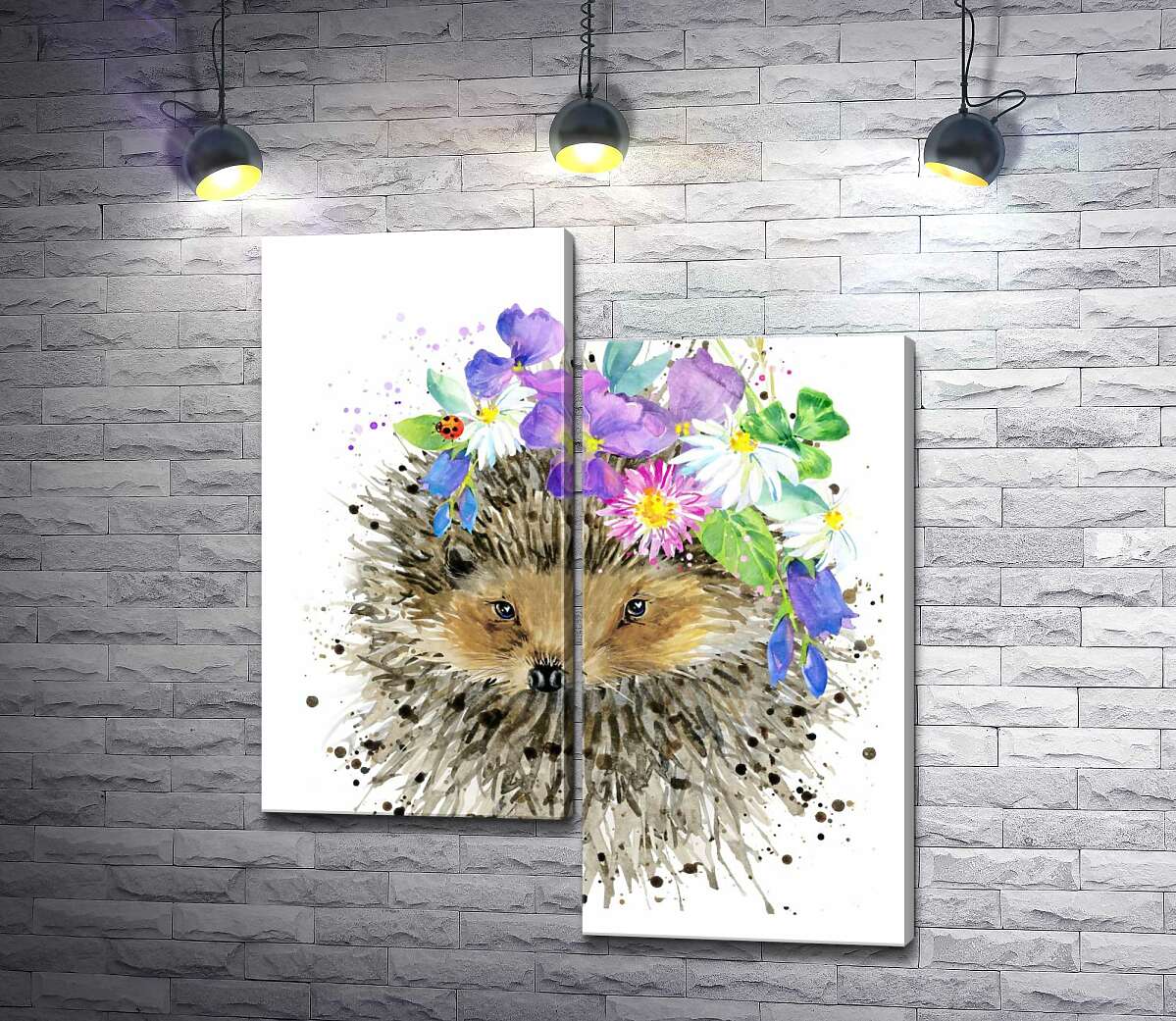 Модульная картина ArtPoster Букет лесных цветов примостился на голове ежа 100x119 см Модуль №5
Модульная картина ArtPoster Букет лесных цветов примостился на голове ежа 100x119 см Модуль №5