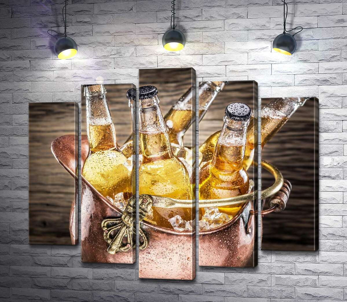 Модульная картина ArtPoster Бутылки белого пива охлаждаются в ведерке со льдом 100x86 см Модуль №26
Модульная картина ArtPoster Бутылки белого пива охлаждаются в ведерке со льдом 100x86 см Модуль №26
