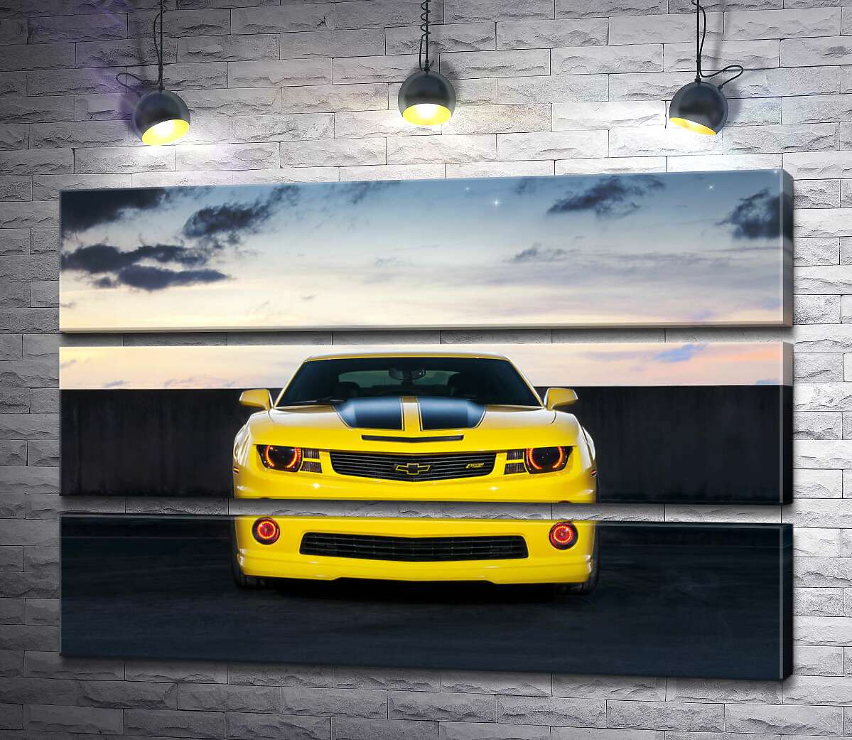 Модульная картина ArtPoster Блеск желтой поверхности автомобиля Chevrolet Camaro 130x87 см Модуль №13
Модульная картина ArtPoster Блеск желтой поверхности автомобиля Chevrolet Camaro 130x87 см Модуль №13