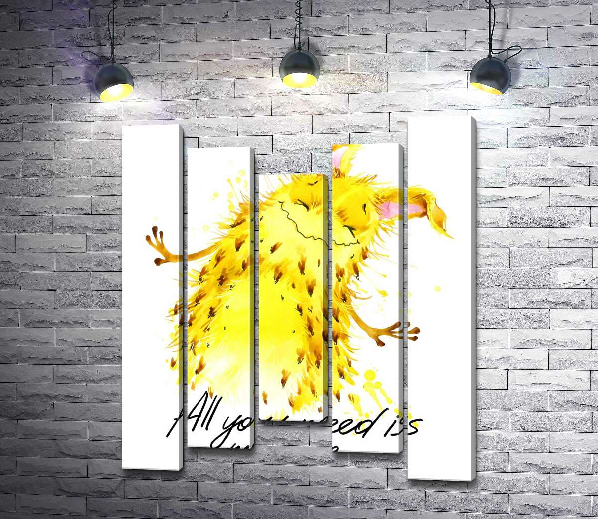 Модульная картина ArtPoster Веселый желтый монстр с надписью "all you need is monster" 130x156 см Модуль №28
Модульная картина ArtPoster Веселый желтый монстр с надписью "all you need is monster" 130x156 см Модуль №28