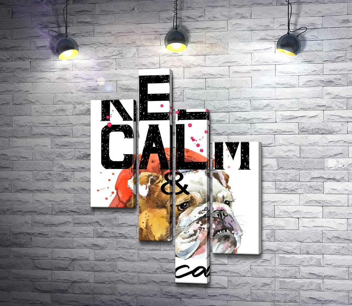 Модульная картина ArtPoster Бульдог в красной кепке среди надписи "keep calm and be cool" 100x147 см Модуль №20
Модульная картина ArtPoster Бульдог в красной кепке среди надписи "keep calm and be cool" 100x147 см Модуль №20
