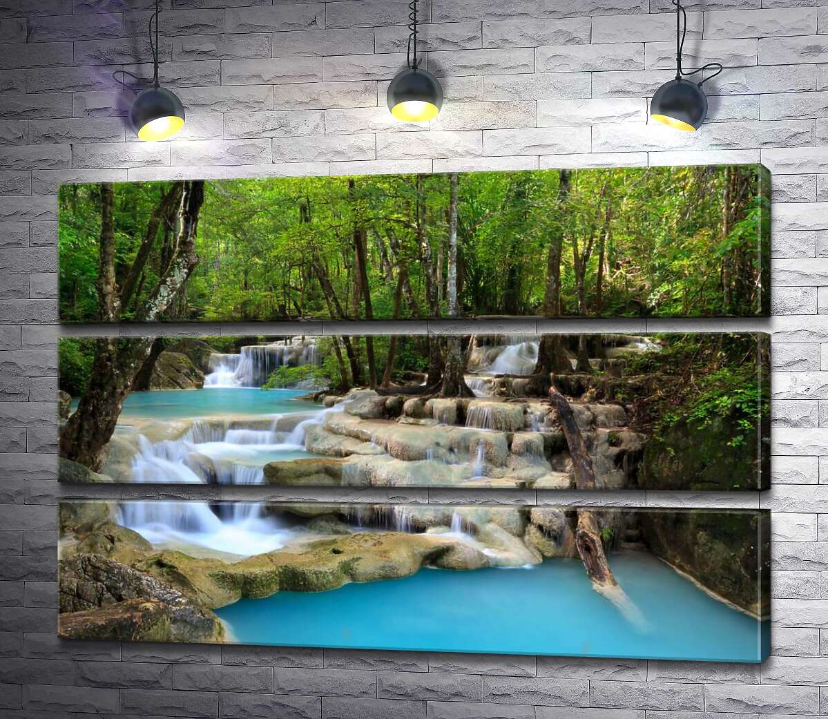 Модульная картина ArtPoster Бирюза воды плавно льется по скалистым ступеням водопада Эраван (Erawan falls) 90x60 см Модуль №13
Модульная картина ArtPoster Бирюза воды плавно льется по скалистым ступеням водопада Эраван (Erawan falls) 90x60 см Модуль №13