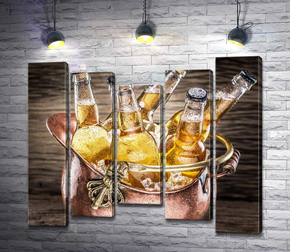 Модульная картина ArtPoster Бутылки белого пива охлаждаются в ведерке со льдом 130x111 см Модуль №28
Модульная картина ArtPoster Бутылки белого пива охлаждаются в ведерке со льдом 130x111 см Модуль №28