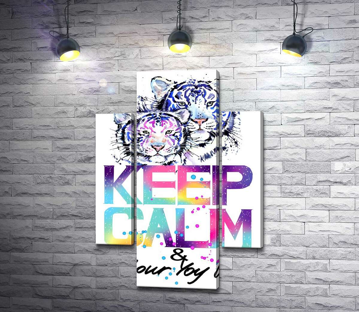 Модульная картина ArtPoster Белые тигры под надписью "keep calm and colour your life" 80x119 см Модуль №7
Модульная картина ArtPoster Белые тигры под надписью "keep calm and colour your life" 80x119 см Модуль №7