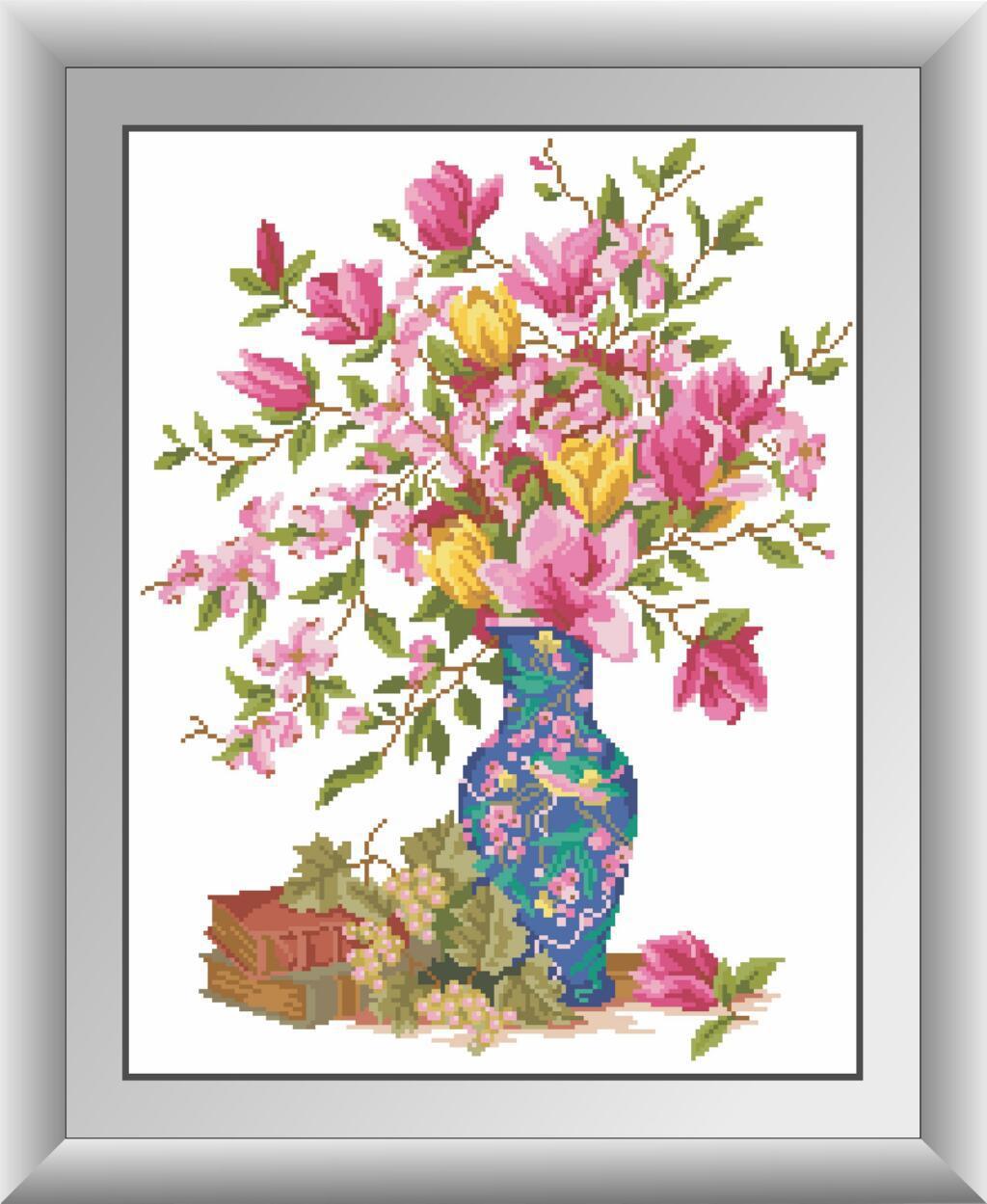 Алмазная мозаика Магнолия в вазе Dream Art 30560 41x53см 31 цветов, квадр.стразы, полная зашивка. Набор алмазной вышивки
Алмазная мозаика Магнолия в вазе Dream Art 30560 41x53см 31 цветов, квадр.стразы, полная зашивка. Набор алмазной вышивки