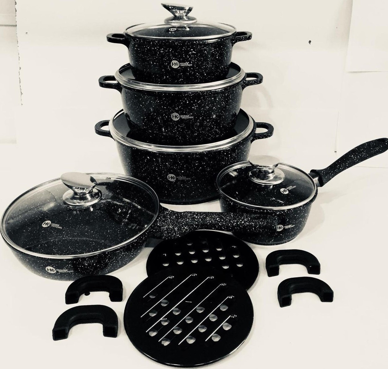 Набор посуды с гранитным, антипригарным покрытием на 14 предметов Higer Kitchen НК-305 Зелёный
Набор посуды с гранитным, антипригарным покрытием на 14 предметов Higer Kitchen НК-305 Зелёный