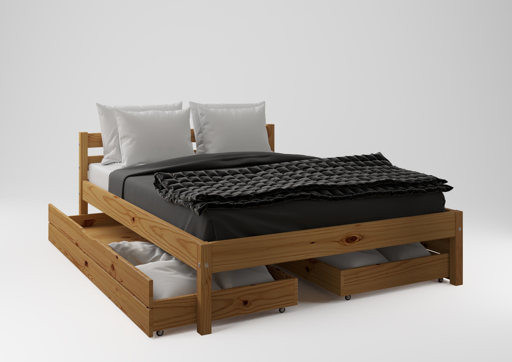 Кровать двуспальная CUBUS МИРАНТИ 160х190 без ящиков орех светлый