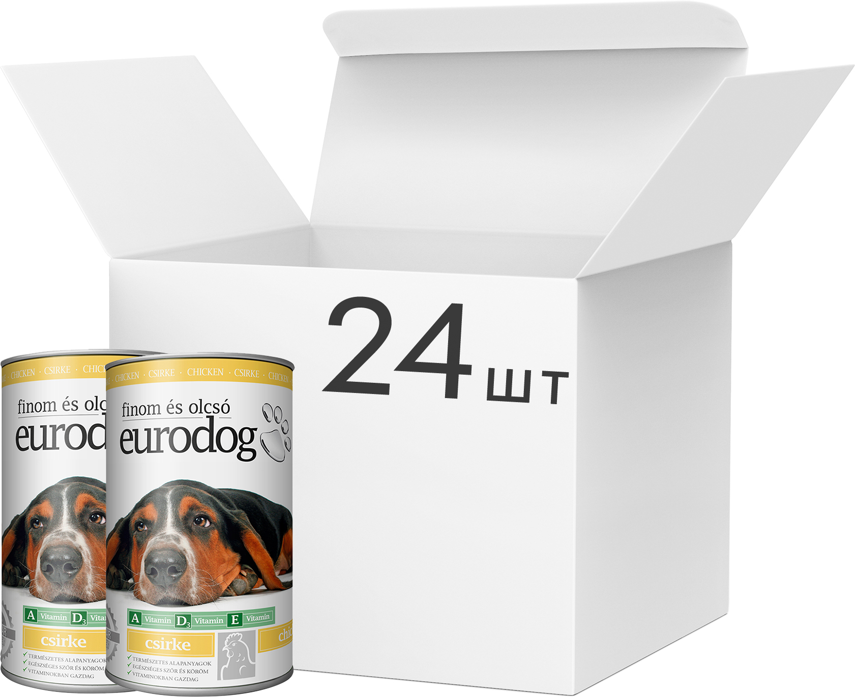 Упаковка влажного корма EuroDog для взрослых собак всех пород с курицей 24 шт по 415 г
Упаковка влажного корма EuroDog для взрослых собак всех пород с курицей 24 шт по 415 г