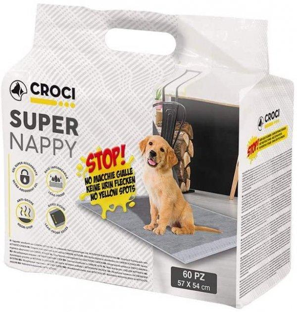 Одноразовые пеленки Croci Super Nappy (Супер наппи) с активированным углем для собак 57Х54 см 60 шт
Одноразовые пеленки Croci Super Nappy (Супер наппи) с активированным углем для собак 57Х54 см 60 шт