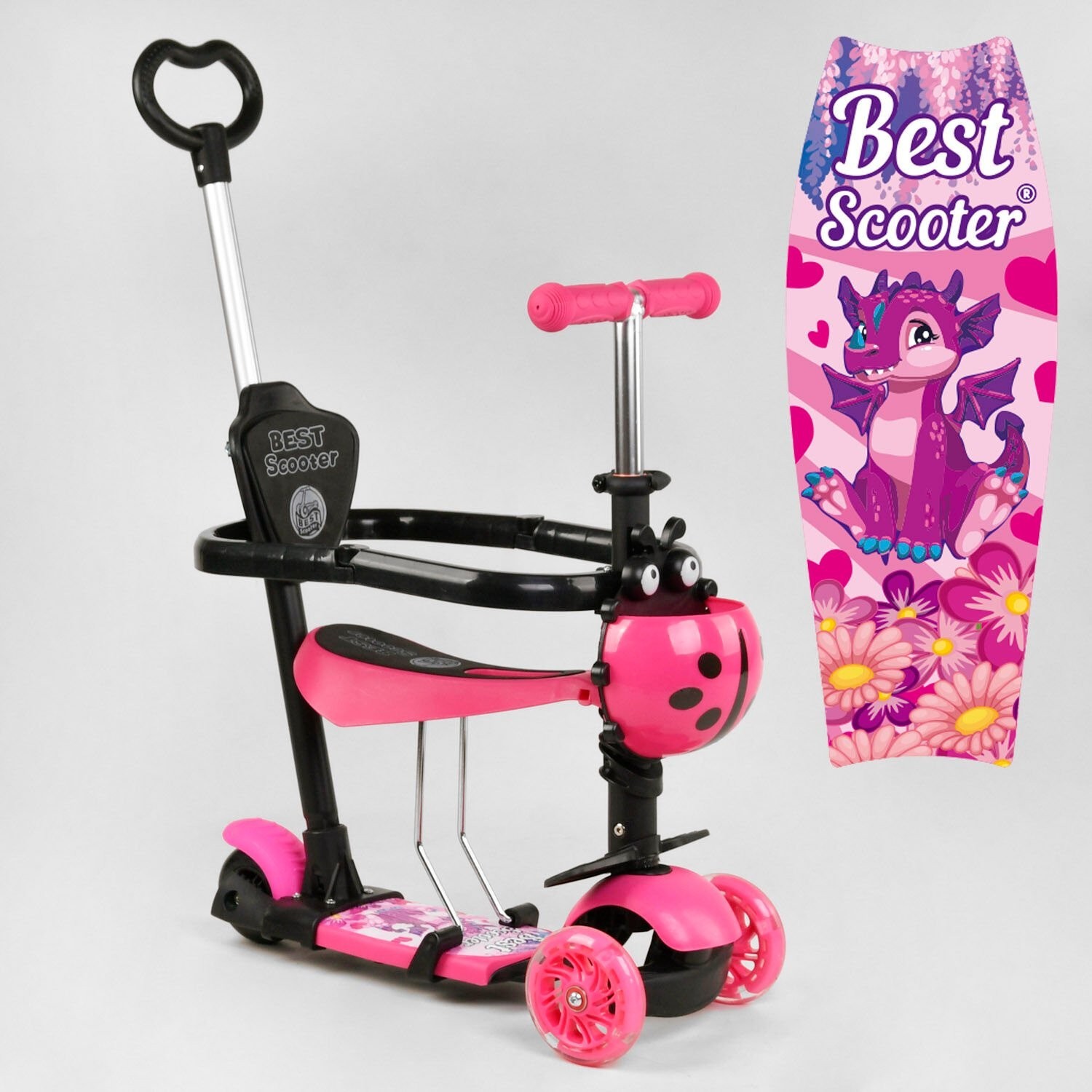 Детский Самокат 5 в 1 трехколесный 33077 Best Scooter, с защитным бампером, PU колеса, Подсветка колес
Детский Самокат 5 в 1 трехколесный 33077 Best Scooter, с защитным бампером, PU колеса, Подсветка колес