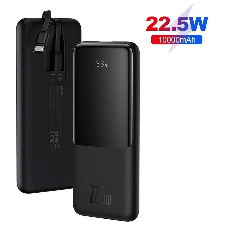 Павербанк Baseus Elf Digital Display 10000mAh 22.5W/5A Quick Charge для iPhone/Samsung/Xaomi/Huawei с кабелем Type-C/Lightning black
Павербанк Baseus Elf Digital Display 10000mAh 22.5W/5A Quick Charge для iPhone/Samsung/Xaomi/Huawei с кабелем Type-C/Lightning black