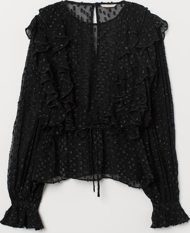 Блузка H&M 0712261 S Черная 
Блузка H&M 0712261 S Черная