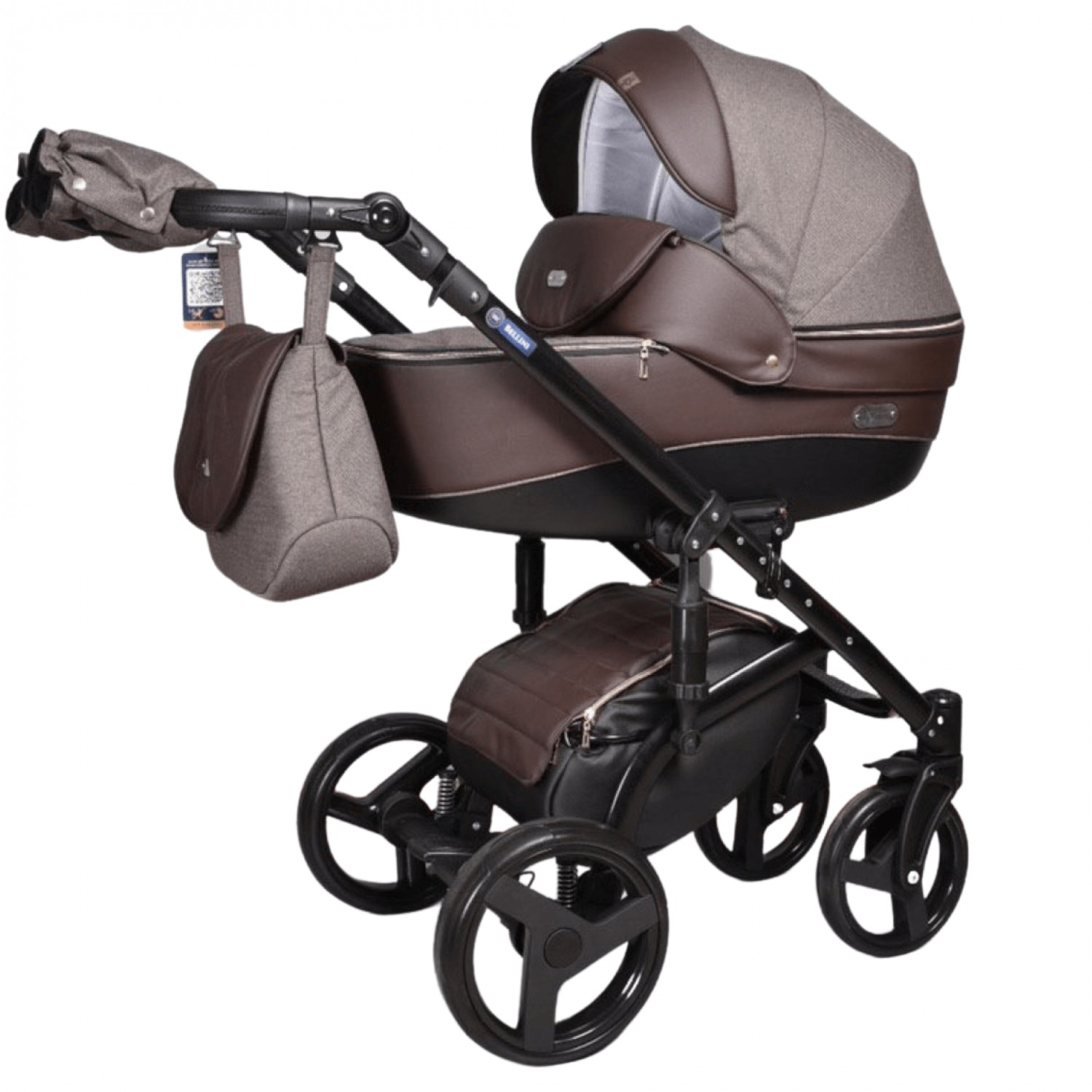 Універсальна коляска 2 в 1 Baby Pram Bellini Еко-шкіра + Тканина (Шоколадний + Коричневий)
Універсальна коляска 2 в 1 Baby Pram Bellini Еко-шкіра + Тканина (Шоколадний + Коричневий)