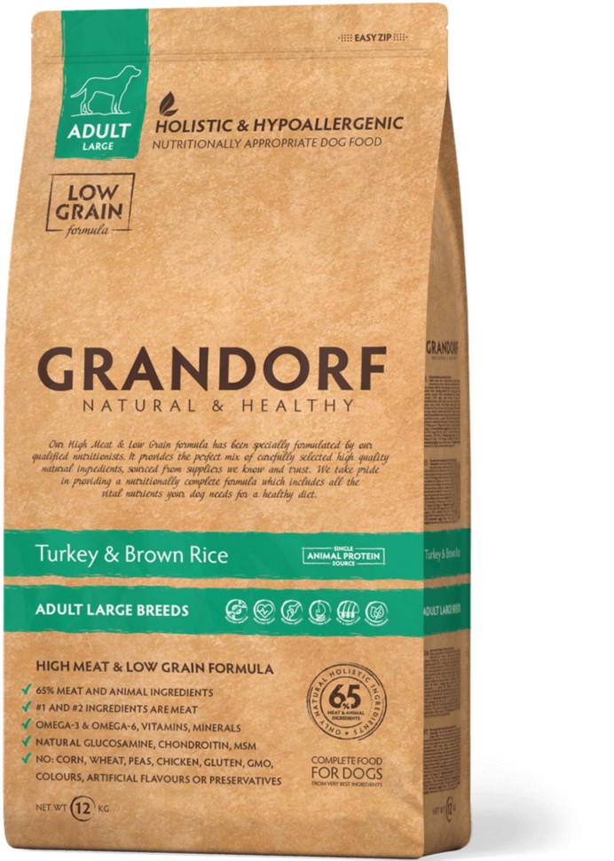 Сухой корм Grandorf Turkey and Brown Rice Adult Large Breed - Для крупных пород собак (индейка и рисом) 12 кг
Сухой корм Grandorf Turkey and Brown Rice Adult Large Breed - Для крупных пород собак (индейка и рисом) 12 кг