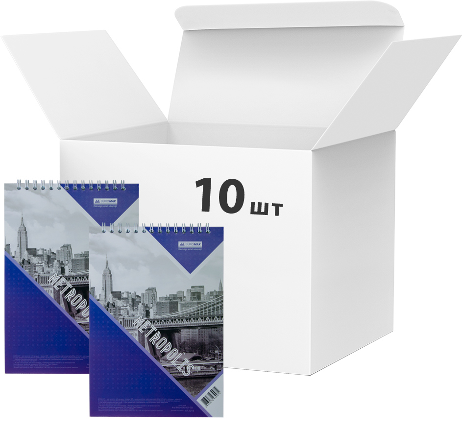 Набор блокнотов 10 шт Buromax Metropolis A4 в клетку 48 листов Синий (BM.24445101-02)
Набор блокнотов 10 шт Buromax Metropolis A4 в клетку 48 листов Синий (BM.24445101-02)