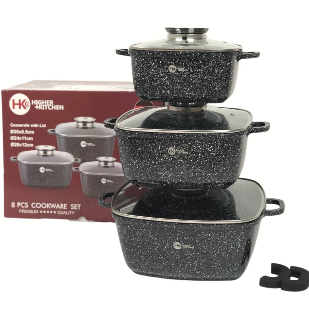 Набор кастрюль с гранитным антипригарным покрытием набор посуды Higher Kitchen HK-302 из 8 предметов Черный
Набор кастрюль с гранитным антипригарным покрытием набор посуды Higher Kitchen HK-302 из 8 предметов Черный