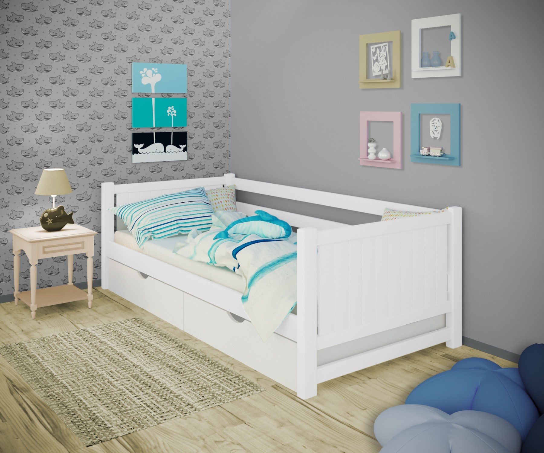Кровать односпальная тахта RainbowDream Лимонти 80х200 см белый массив ольхи, с ящиками
Кровать односпальная тахта RainbowDream Лимонти 80х200 см белый массив ольхи, с ящиками