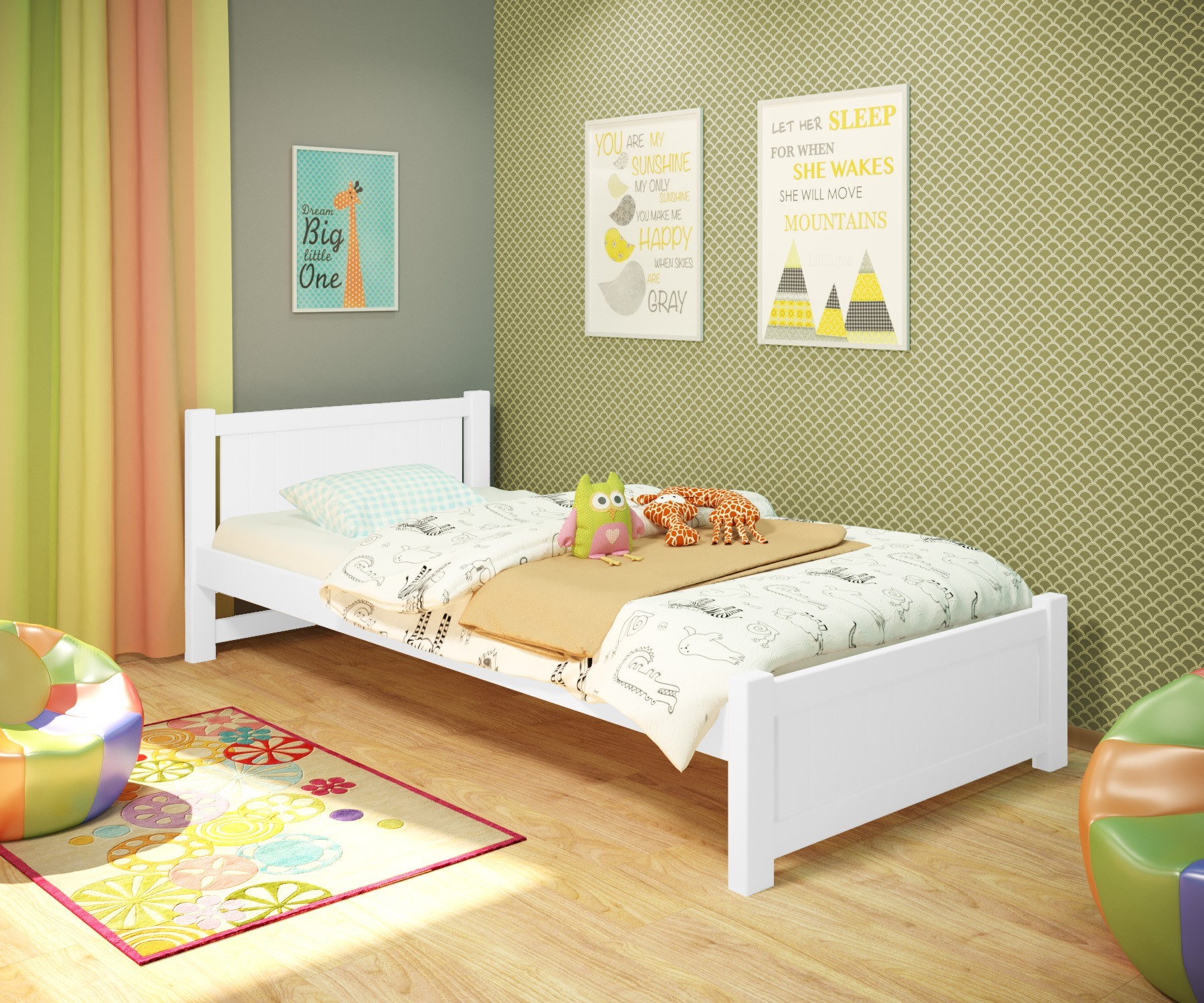 Кровать односпальная RainbowDream Лимонти 80х200 см белый массив ольхи, без ящиков
Кровать односпальная RainbowDream Лимонти 80х200 см белый массив ольхи, без ящиков