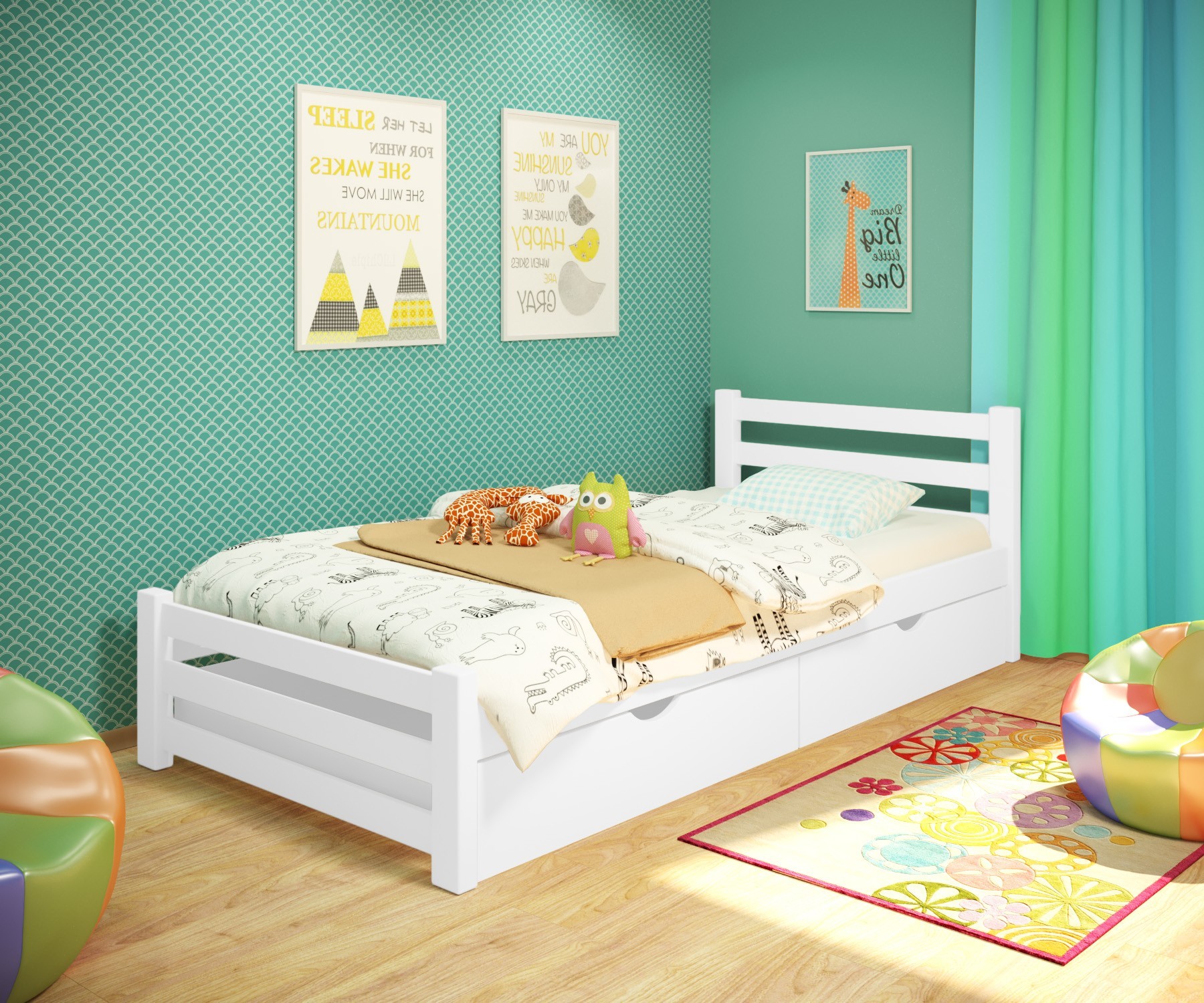 Кровать односпальная RainbowDream Ламия 80х200 см белый массив ольхи, с ящиками
Кровать односпальная RainbowDream Ламия 80х200 см белый массив ольхи, с ящиками