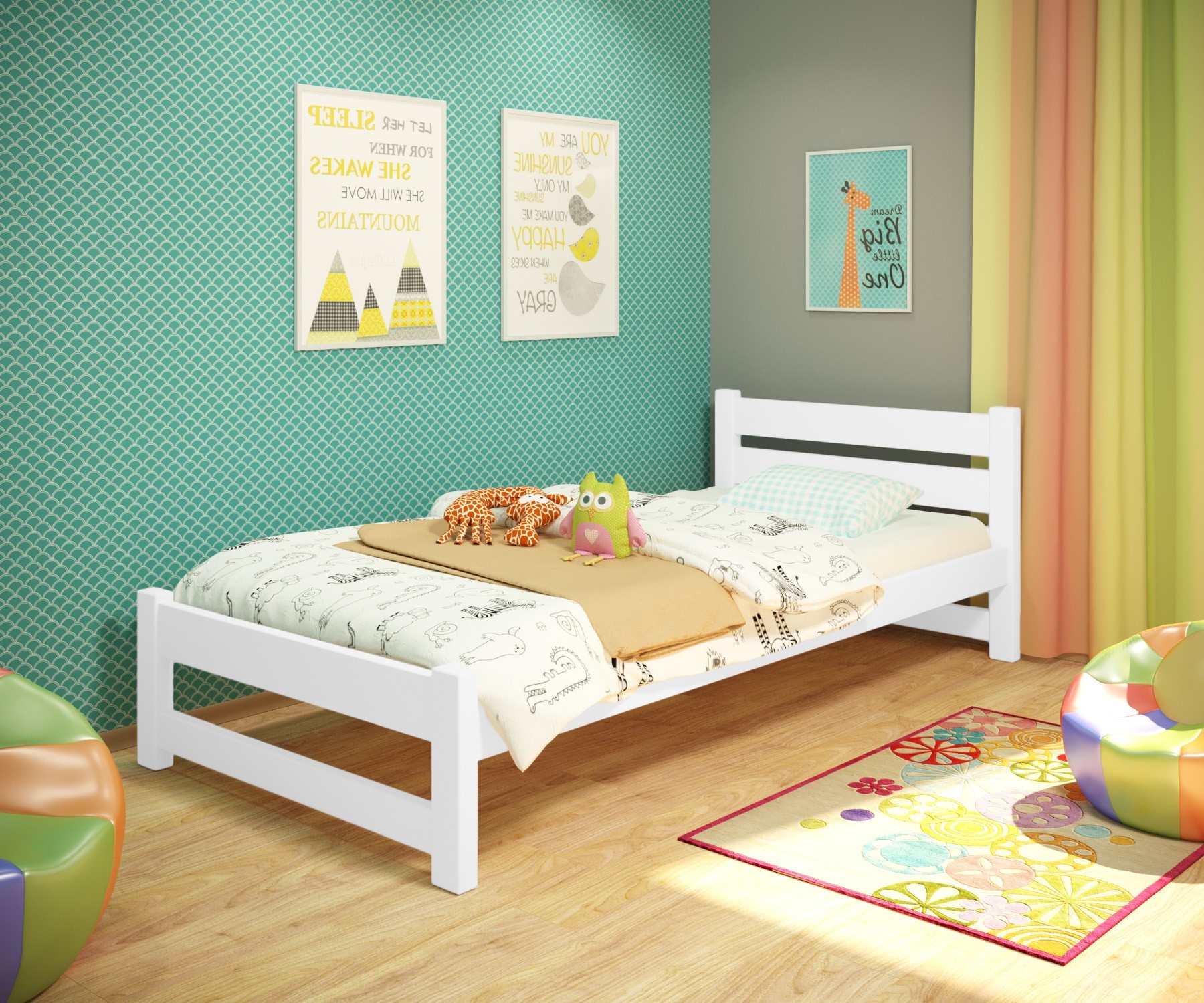 Кровать односпальная RainbowDream Мартино 80х190 см белый массив ольхи, без ящиков
Кровать односпальная RainbowDream Мартино 80х190 см белый массив ольхи, без ящиков