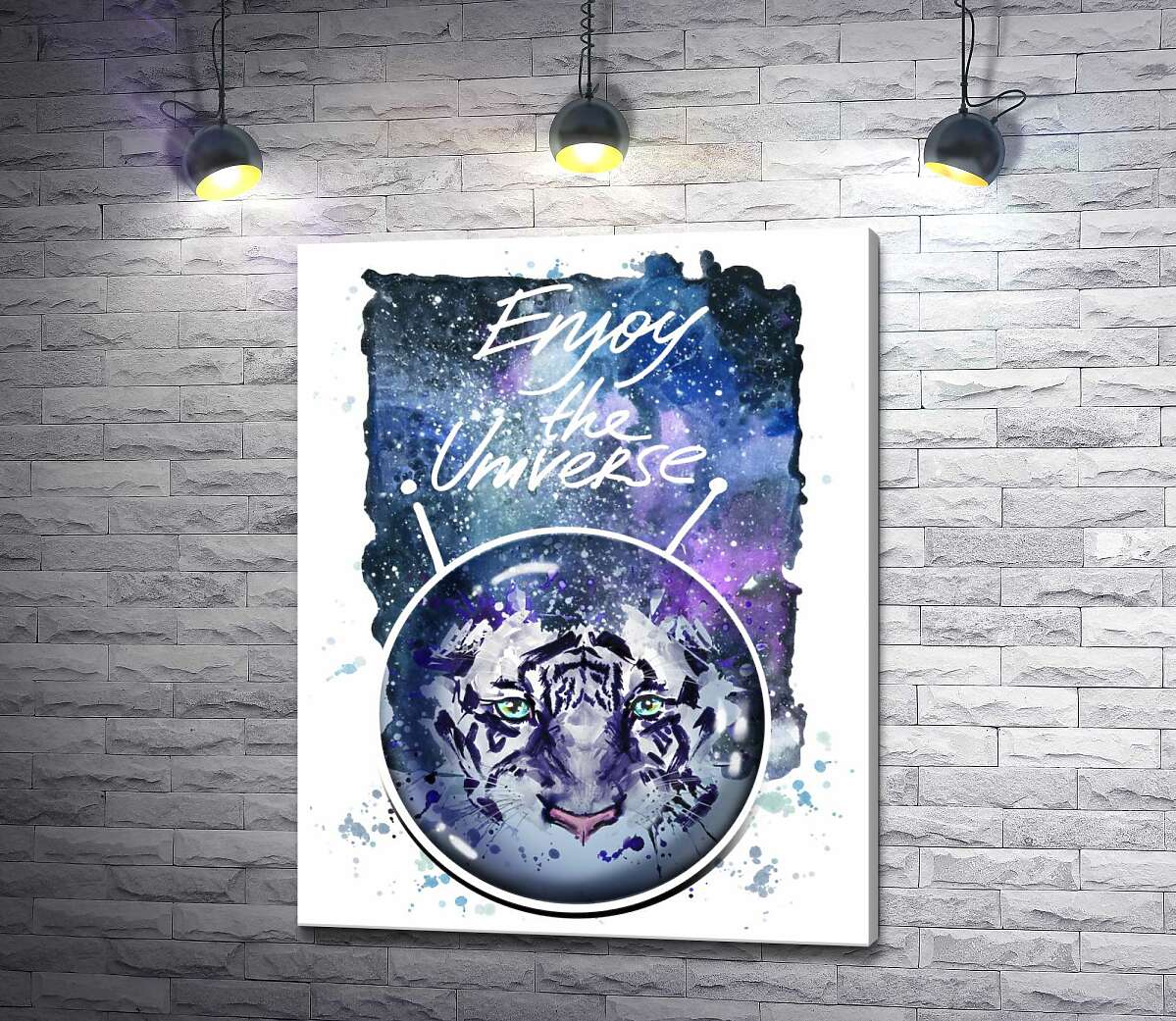Картина ArtPoster Силуэт белого тигра под надписью "Enjoy the Universe" 100x128 см Модуль №1
Картина ArtPoster Силуэт белого тигра под надписью "Enjoy the Universe" 100x128 см Модуль №1