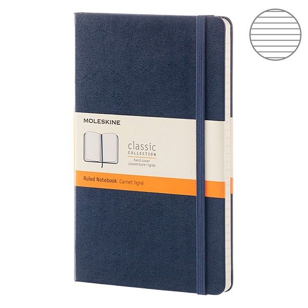 Записная книга Moleskine Classic 13 x 21 см линия 120 л твердая обложка Синий сапфир (QP060B20)
Записная книга Moleskine Classic 13 x 21 см линия 120 л твердая обложка Синий сапфир (QP060B20)