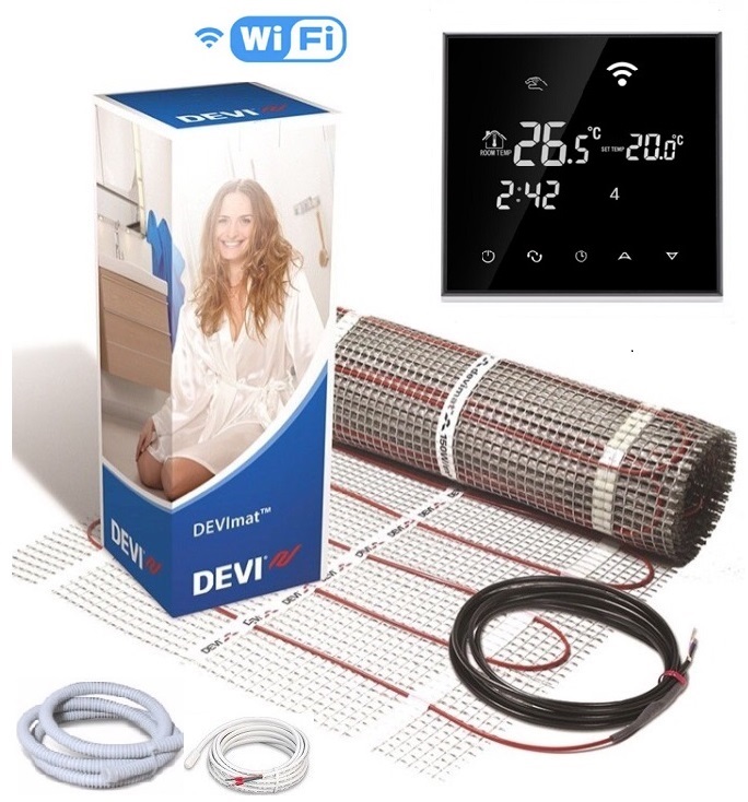 Теплый пол DEVI двухжильный мат DTIR-150 9 м2 c программируемым сенсорным WiFi Black терморегулятором в комплекте (T45005)
Теплый пол DEVI двухжильный мат DTIR-150 9 м2 c программируемым сенсорным WiFi Black терморегулятором в комплекте (T45005)