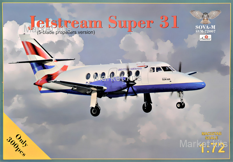 Самолет Jetstream Super 31 (5-blade propellers version) 1:72 Sova Model (SVM72007)
Самолет Jetstream Super 31 (5-blade propellers version) 1:72 Sova Model (SVM72007)